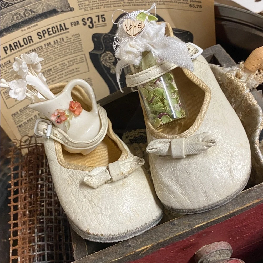 Antique '1930's' Mary Jane Baby Shoes & Props ..